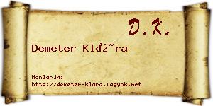 Demeter Klára névjegykártya