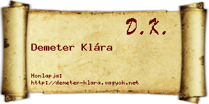 Demeter Klára névjegykártya
