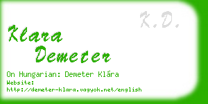 klara demeter business card